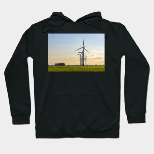 Windmill farm on green meadow Hoodie